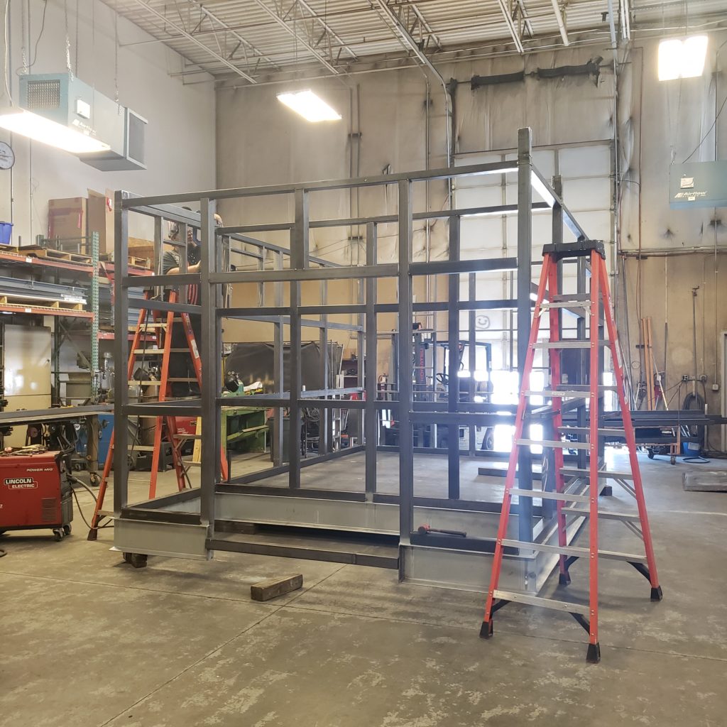 Shelter frame welding