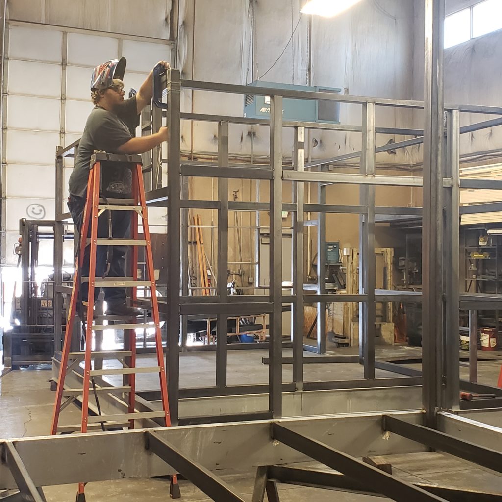 Shelter frame welding