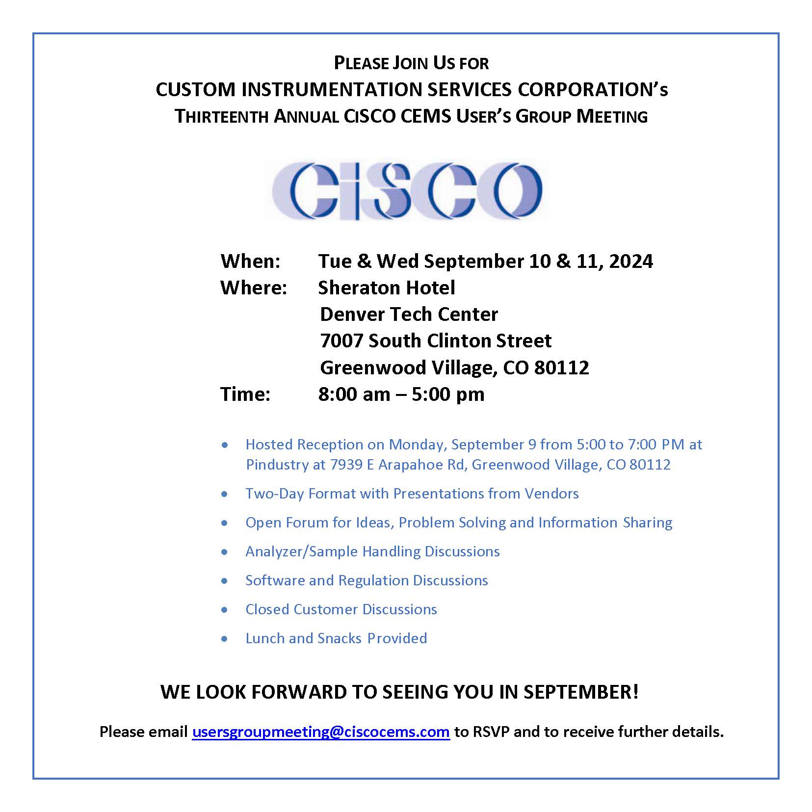 User's Group Meeting Announcement