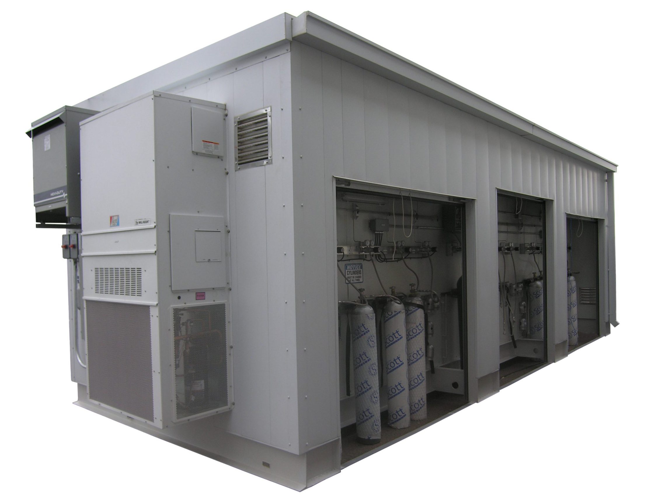 Enclosed Cylinder Storage with Garage Door